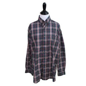 Stetson Men's Button Down Shirt M Medium Plaid Pattern Western Cowboy Gray